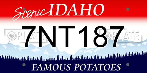 7NT187 Idaho License Plate