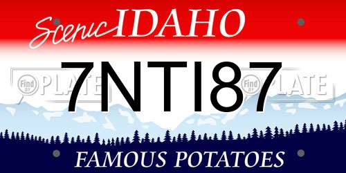7NTI87 Idaho License Plate