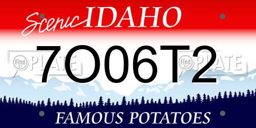 7O06T2 Idaho License Plate
