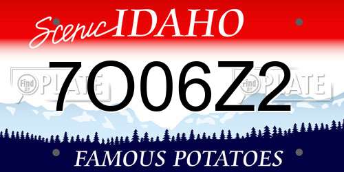 7O06Z2 Idaho License Plate