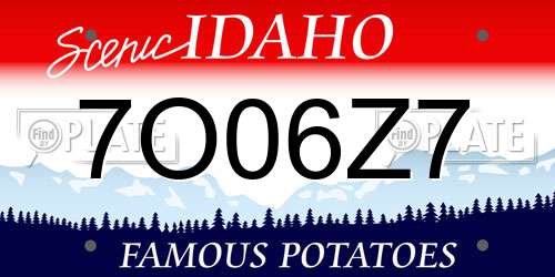 7O06Z7 Idaho License Plate