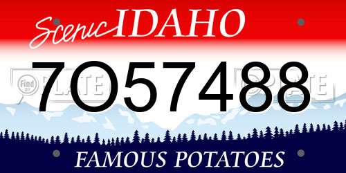 7O57488 Idaho License Plate