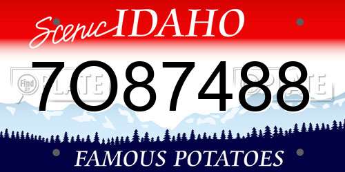7O87488 Idaho License Plate