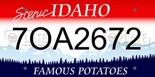7OA2672 Idaho License Plate