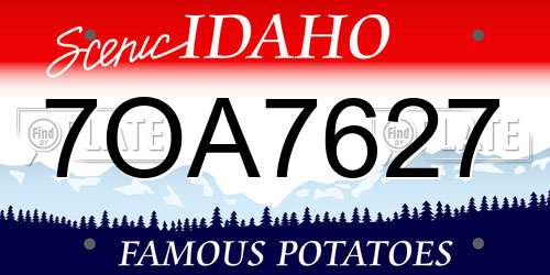 7OA7627 Idaho License Plate