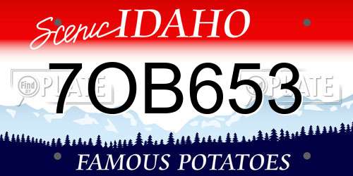 7OB653 Idaho License Plate
