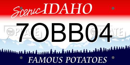 7OBB04 Idaho License Plate