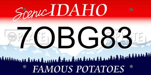 7OBG83 Idaho License Plate