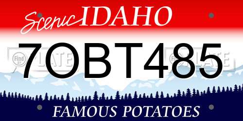 7OBT485 Idaho License Plate