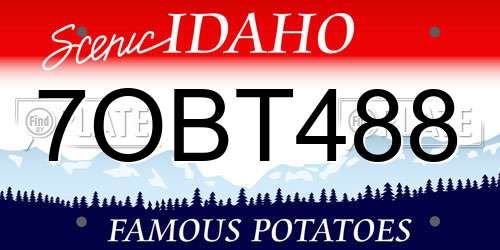 7OBT488 Idaho License Plate