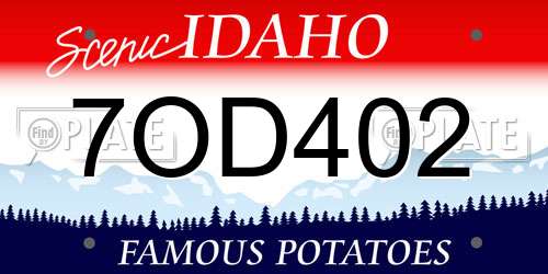 7OD402 Idaho License Plate