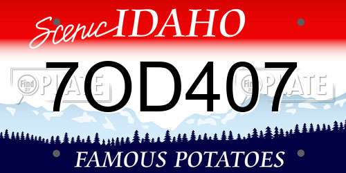 7OD407 Idaho License Plate