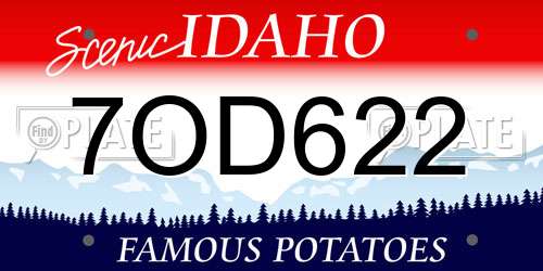 7OD622 Idaho License Plate