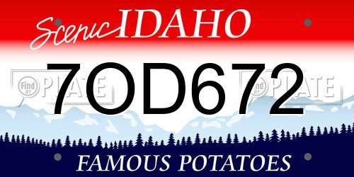 7OD672 Idaho License Plate