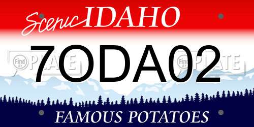 7ODA02 Idaho License Plate