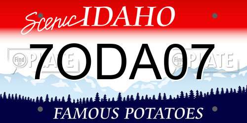 7ODA07 Idaho License Plate