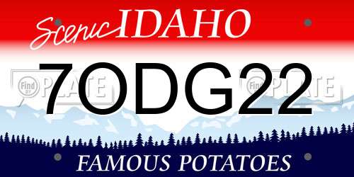 7ODG22 Idaho License Plate