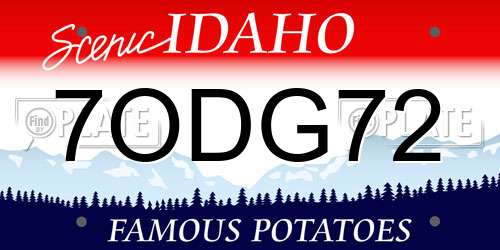 7ODG72 Idaho License Plate