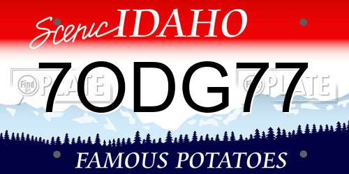 7ODG77 Idaho License Plate