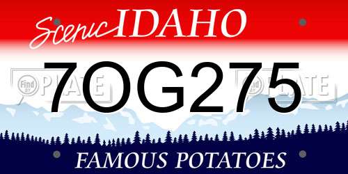 7OG275 Idaho License Plate