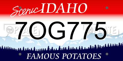 7OG775 Idaho License Plate