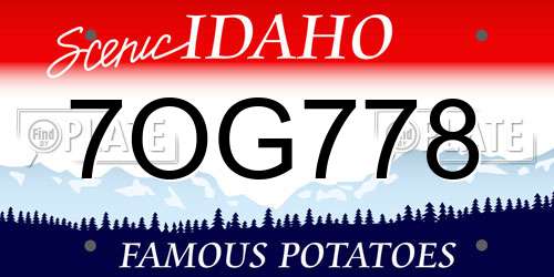 7OG778 Idaho License Plate
