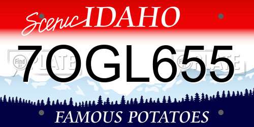 7OGL655 Idaho License Plate