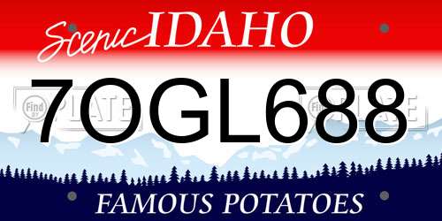 7OGL688 Idaho License Plate
