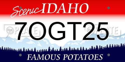 7OGT25 Idaho License Plate