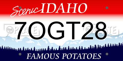 7OGT28 Idaho License Plate