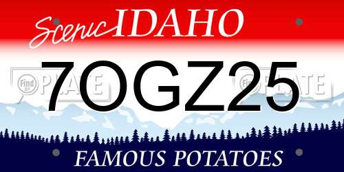 7OGZ25 Idaho License Plate
