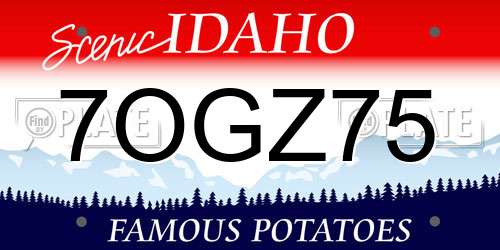 7OGZ75 Idaho License Plate