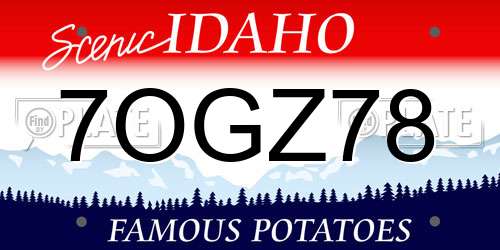 7OGZ78 Idaho License Plate