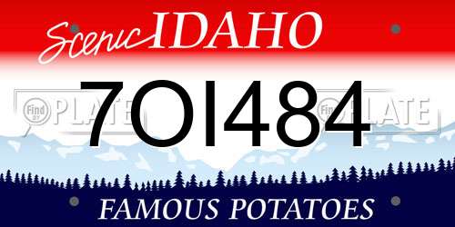7OI484 Idaho License Plate