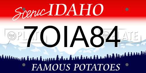 7OIA84 Idaho License Plate