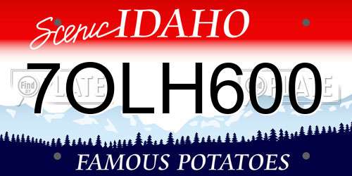 7OLH600 Idaho License Plate