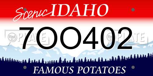 7OO402 Idaho License Plate