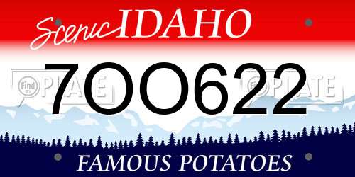 7OO622 Idaho License Plate