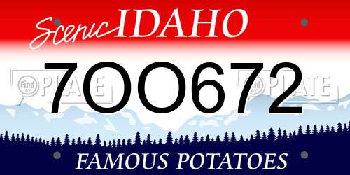 7OO672 Idaho License Plate
