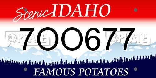 7OO677 Idaho License Plate