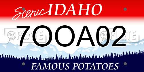 7OOA02 Idaho License Plate