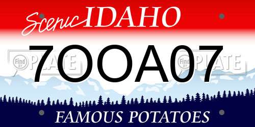 7OOA07 Idaho License Plate