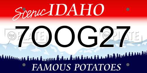 7OOG27 Idaho License Plate