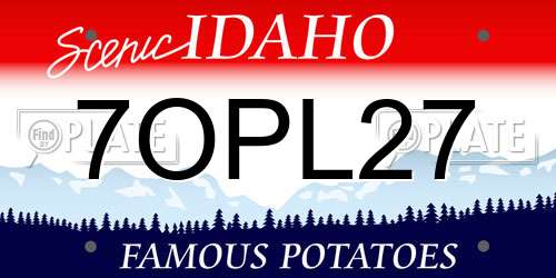 7OPL27 Idaho License Plate