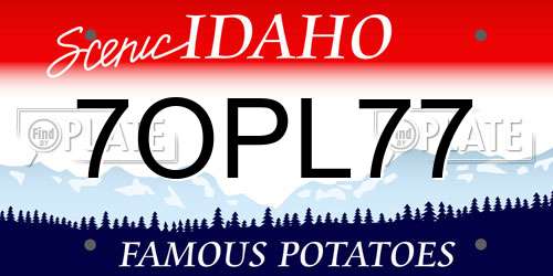 7OPL77 Idaho License Plate