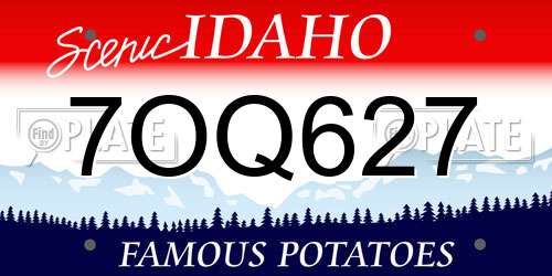 7OQ627 Idaho License Plate