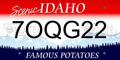 7OQG22 Idaho License Plate
