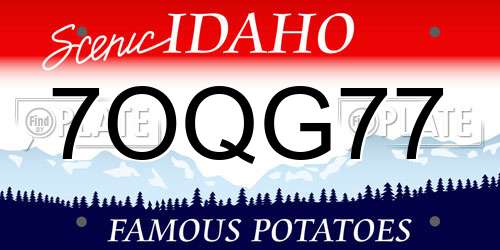 7OQG77 Idaho License Plate