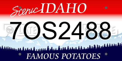 7OS2488 Idaho License Plate