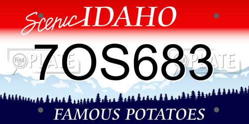 7OS683 Idaho License Plate